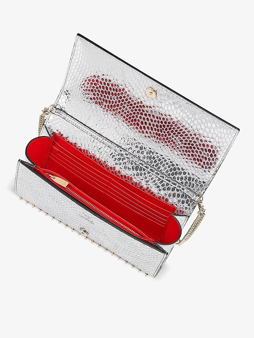 Christian Louboutin o1s1wg110325 Size: OS/Paloma Snake Clutch Bag in Silver Size ONE SIZE - 5 Thumbnail