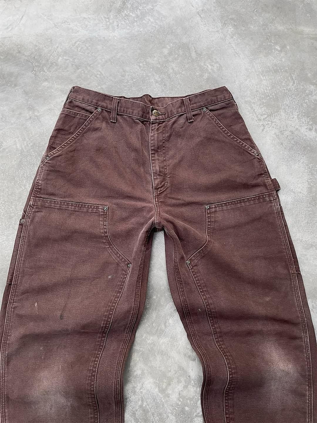Carhartt Faded Dark Brown Carhartt Doublekne🪡Grunge Size US 34 / EU 50 - 2 Thumbnail