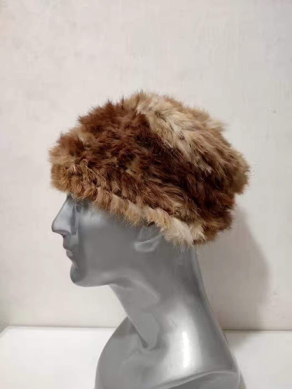 image of Mink Fur Coat Nice Fur Beanie Hats in Mix, Men's