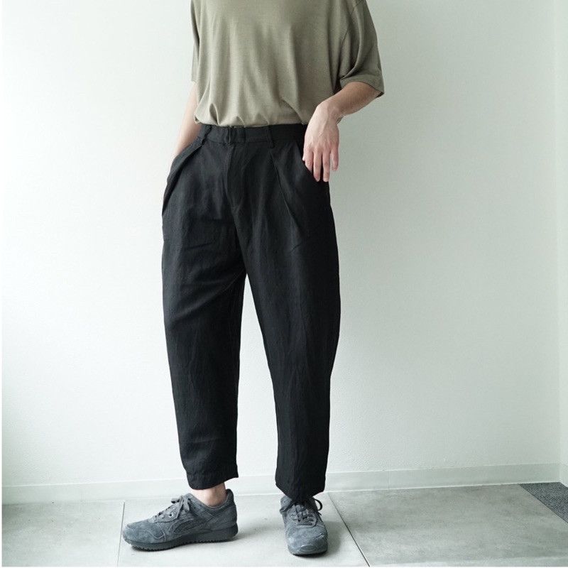 Designer Colina Washable Wool × Linen Gabardine W-tuck Pants Indigo |  Grailed