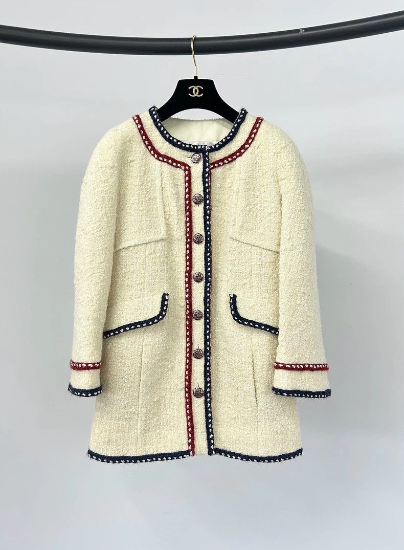 Chanel Chanel Red Blue Trim Jacket FR38 - dmc Size M / US 6-8 / IT 42-44 - 1 Thumbnail