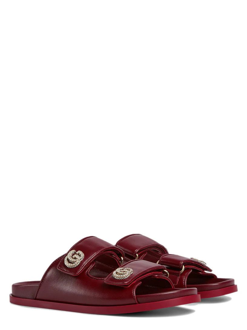 Gucci o1loc1c0326 816833 Women's Sandals With Crystal Double G Size US 5.5 / IT 35.5 - 2 Thumbnail