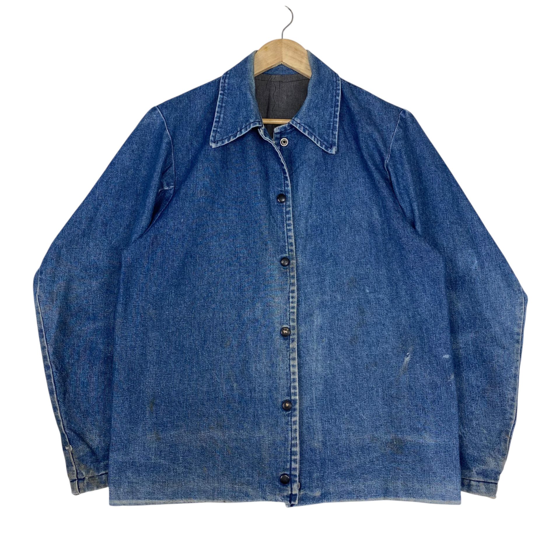 Vintage RARE💥60s USA UNKNOWN WORKER BLANKET DENIM JACKET Size US M / EU 48-50 / 2 - 2 Thumbnail