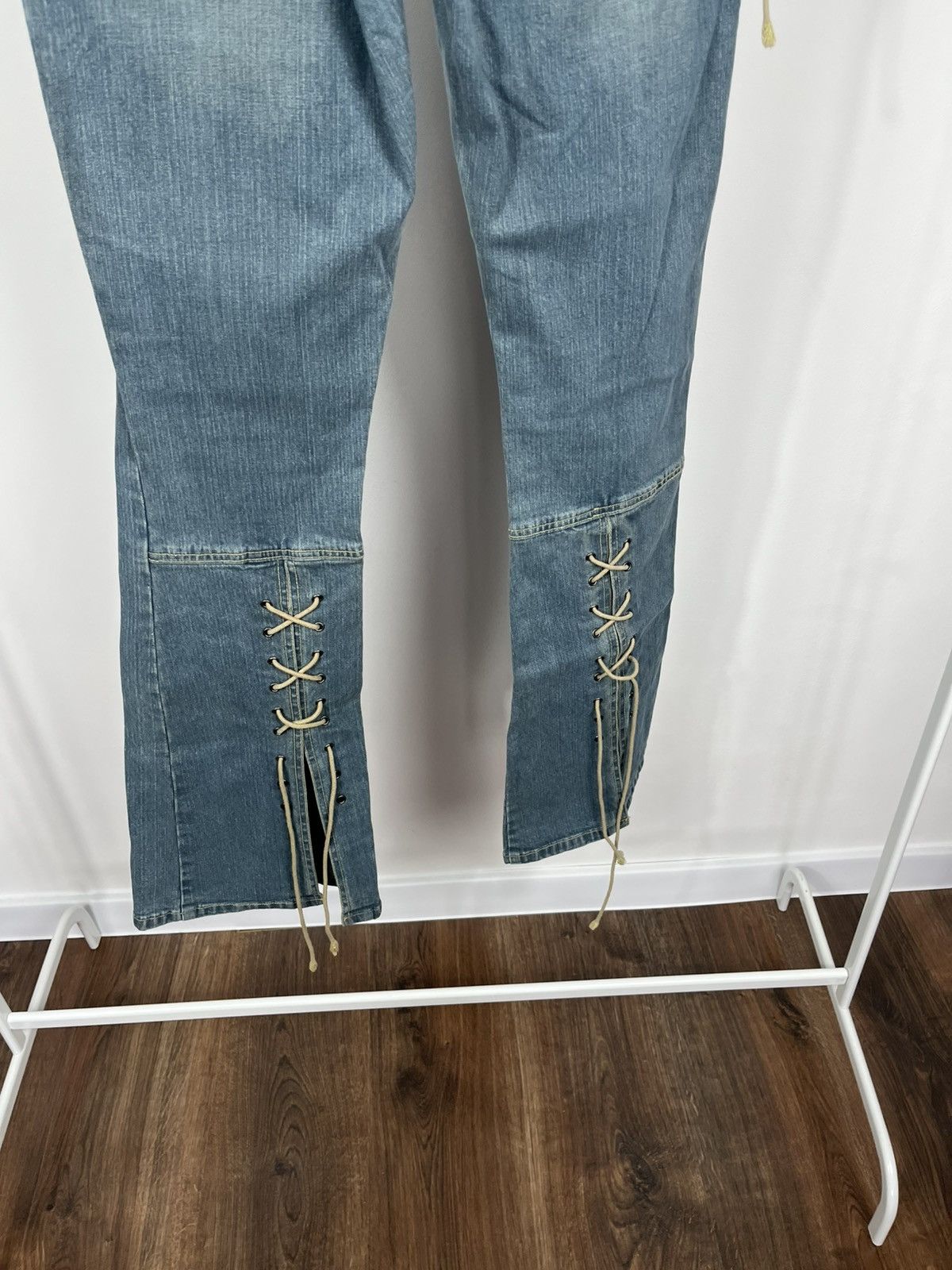 Other Womens Y2K Flare Jeans Low Rise Lace Up Denim Pants Size 27" / US 4 / IT 40 - 11 Thumbnail