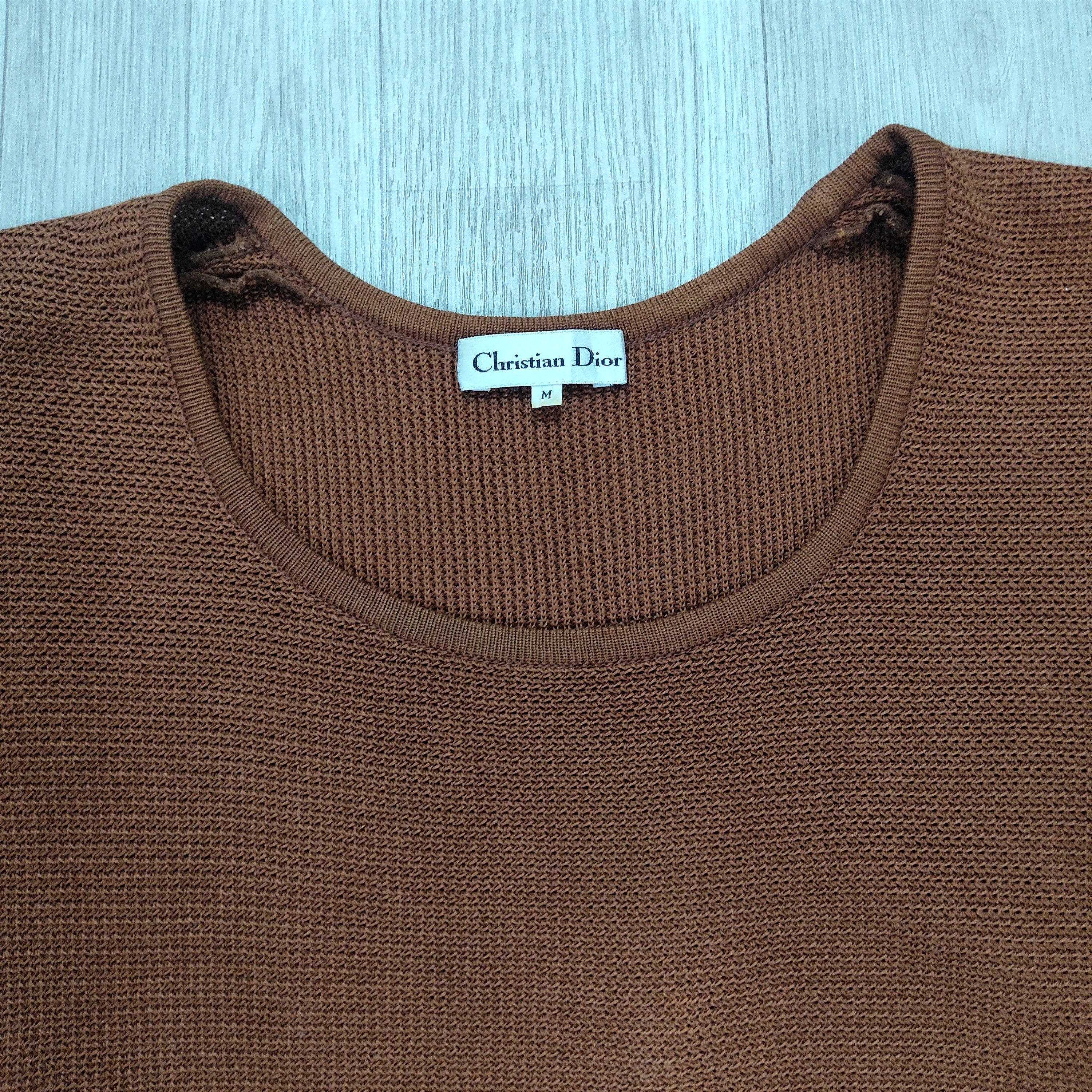 Christian Dior Monsieur × Homespun Knitwear × Vintage Vintage CHRISTIAN DIOR Plain Knit Top Size M / US 6-8 / IT 42-44 - 5 Thumbnail