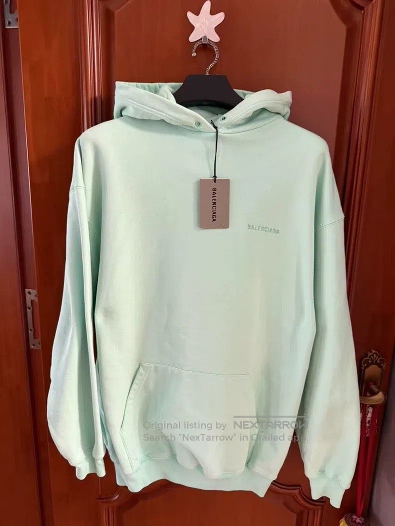 Balenciaga Balenciaga Mint Green Front and Back Embroidered Logo Hood Size US XS / EU 42 / 0 - 1 Thumbnail