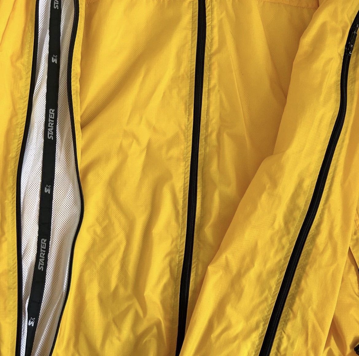 Starter STARTER 90s Yellow Embroidered Zipper Sleeve Windbreaker Size US XL / EU 56 / 4 - 3 Thumbnail