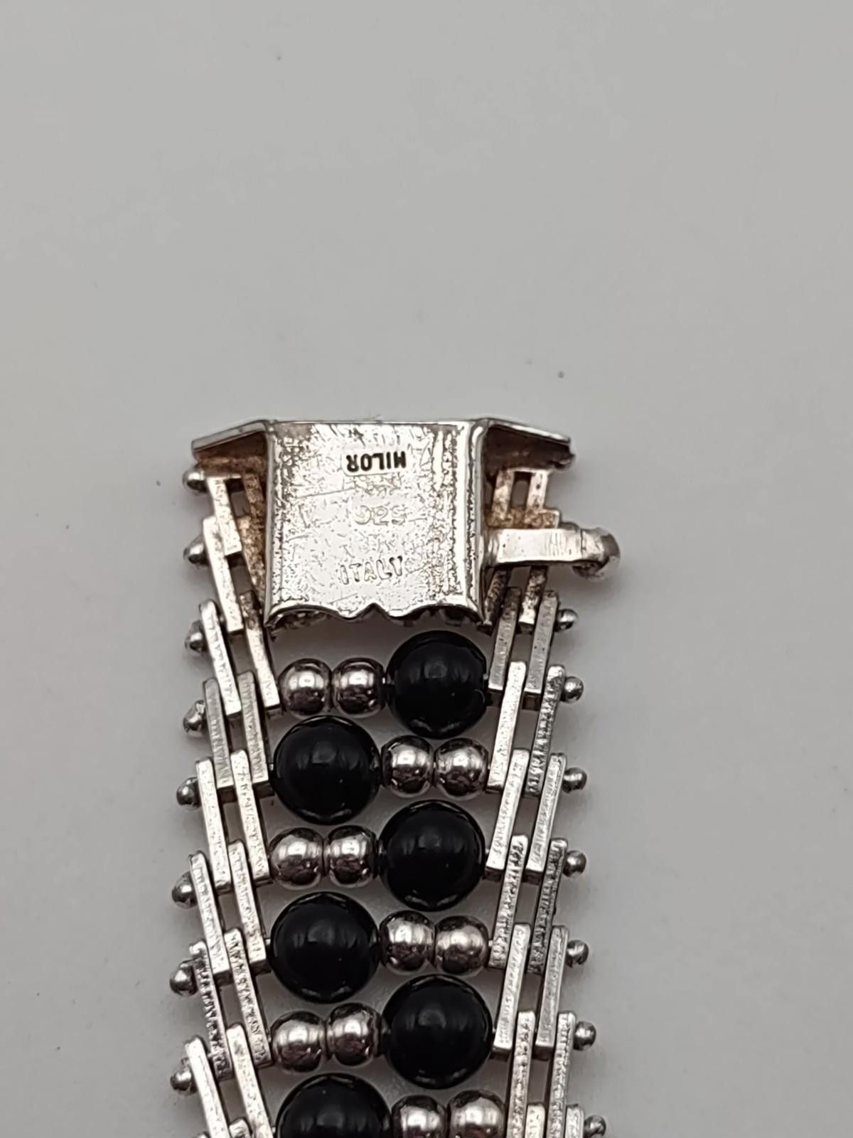 Midorikawa Milor Italy Sterling Silver Black Bead Bracelet 925 7.25” Size ONE SIZE - 2 Thumbnail