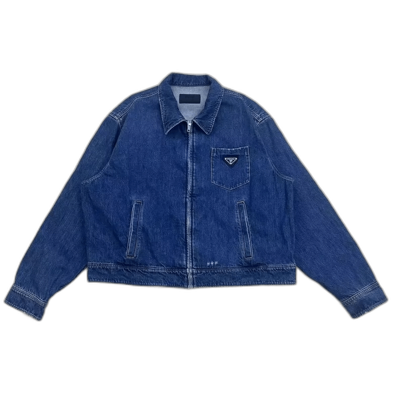 Prada Prada Denim Jacket with Triangle Logo Size US XXL / EU 58 / 5 - 1 Thumbnail