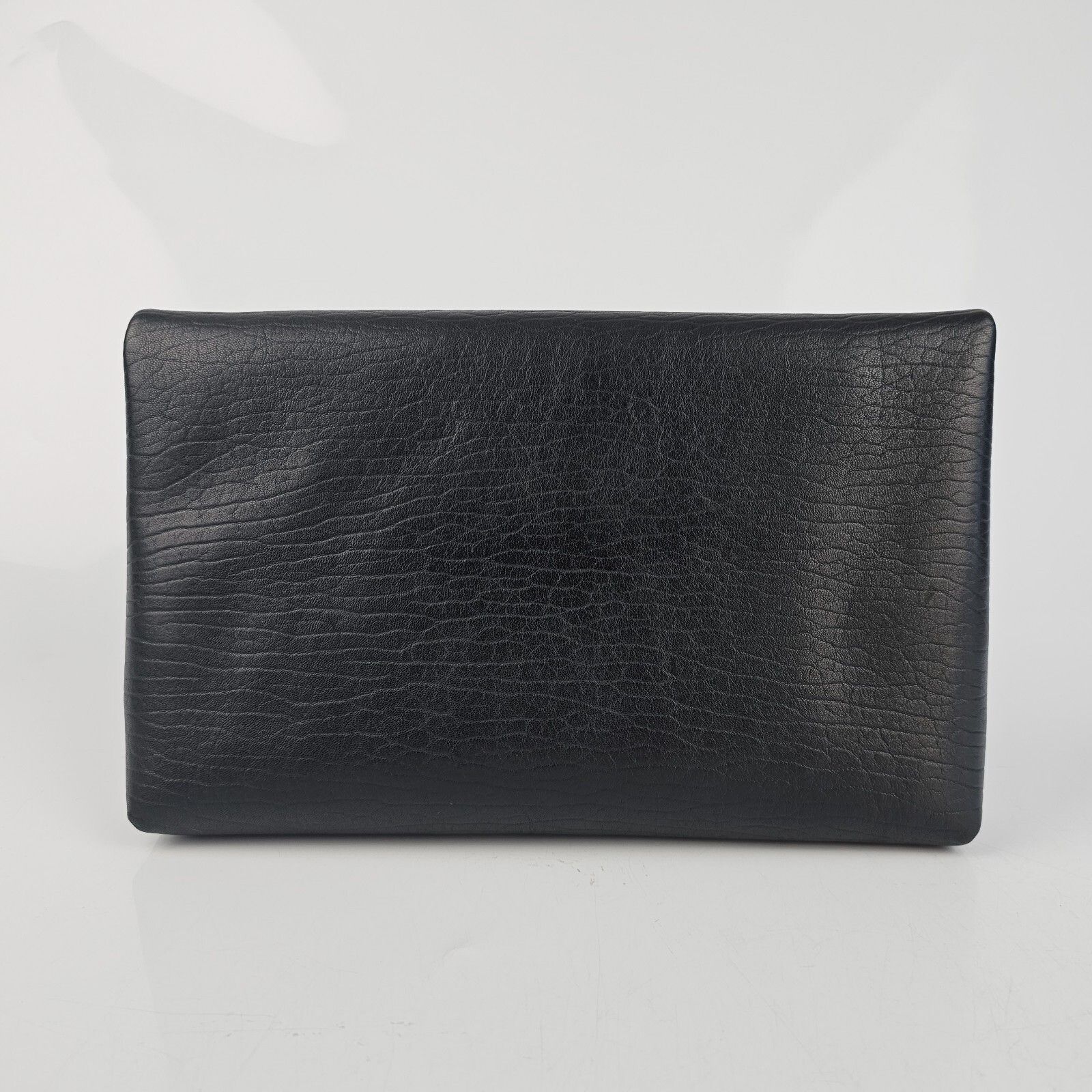Saint Laurent Paris SAINT LAURENT Cassandre Large Black Leather Envelope Pouch B Size ONE SIZE - 6 Thumbnail