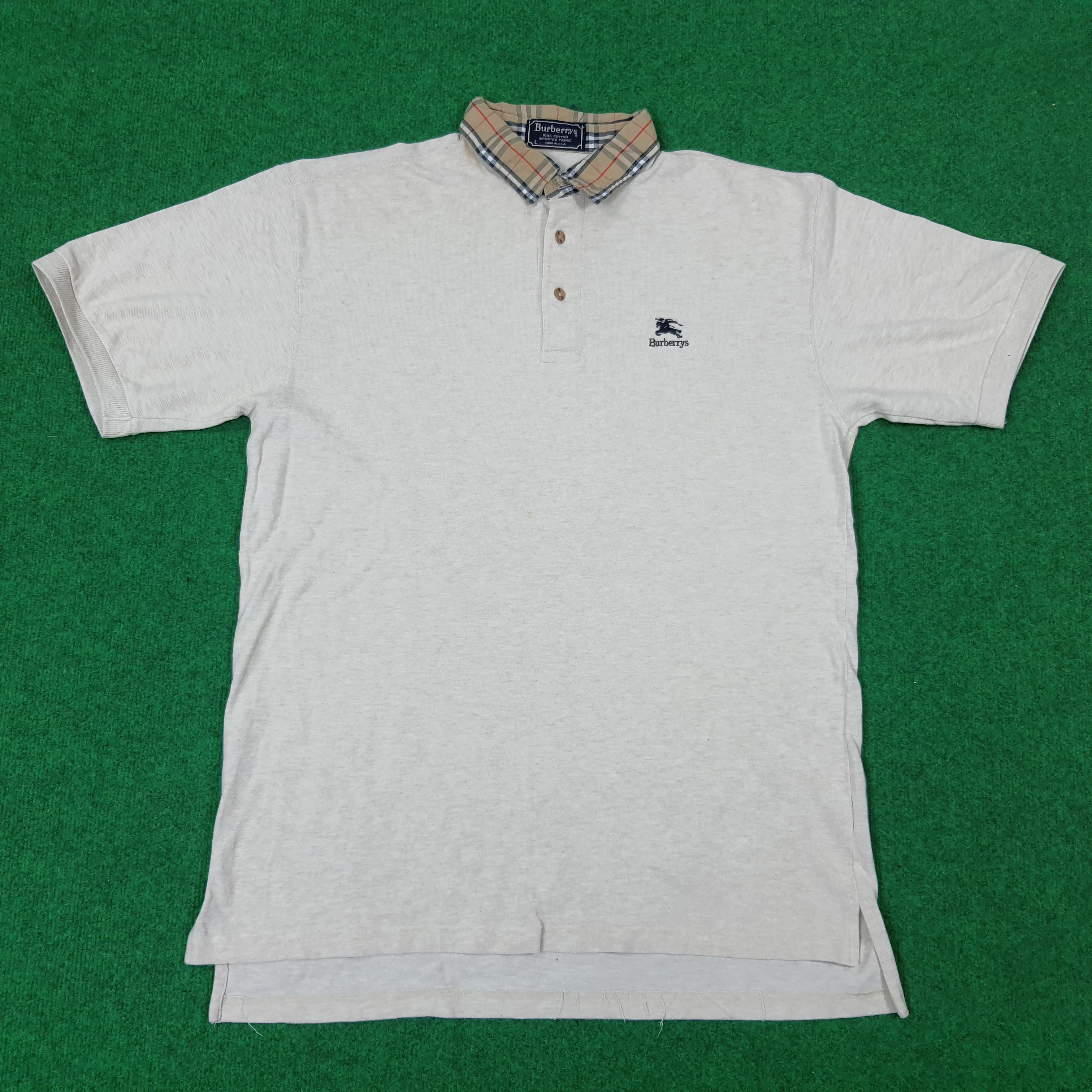 Burberry × Vintage Vintage Burberry Nova Check Designer Polo Shirt C219N74 Size US L / EU 52-54 / 3 - 1 Thumbnail