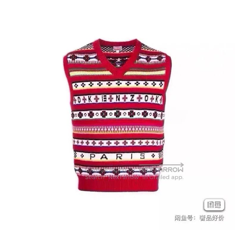 Kenzo Kenzo Red University Campus Series Pattern Printed Crewnec Size M / US 6-8 / IT 42-44 - 1 Thumbnail