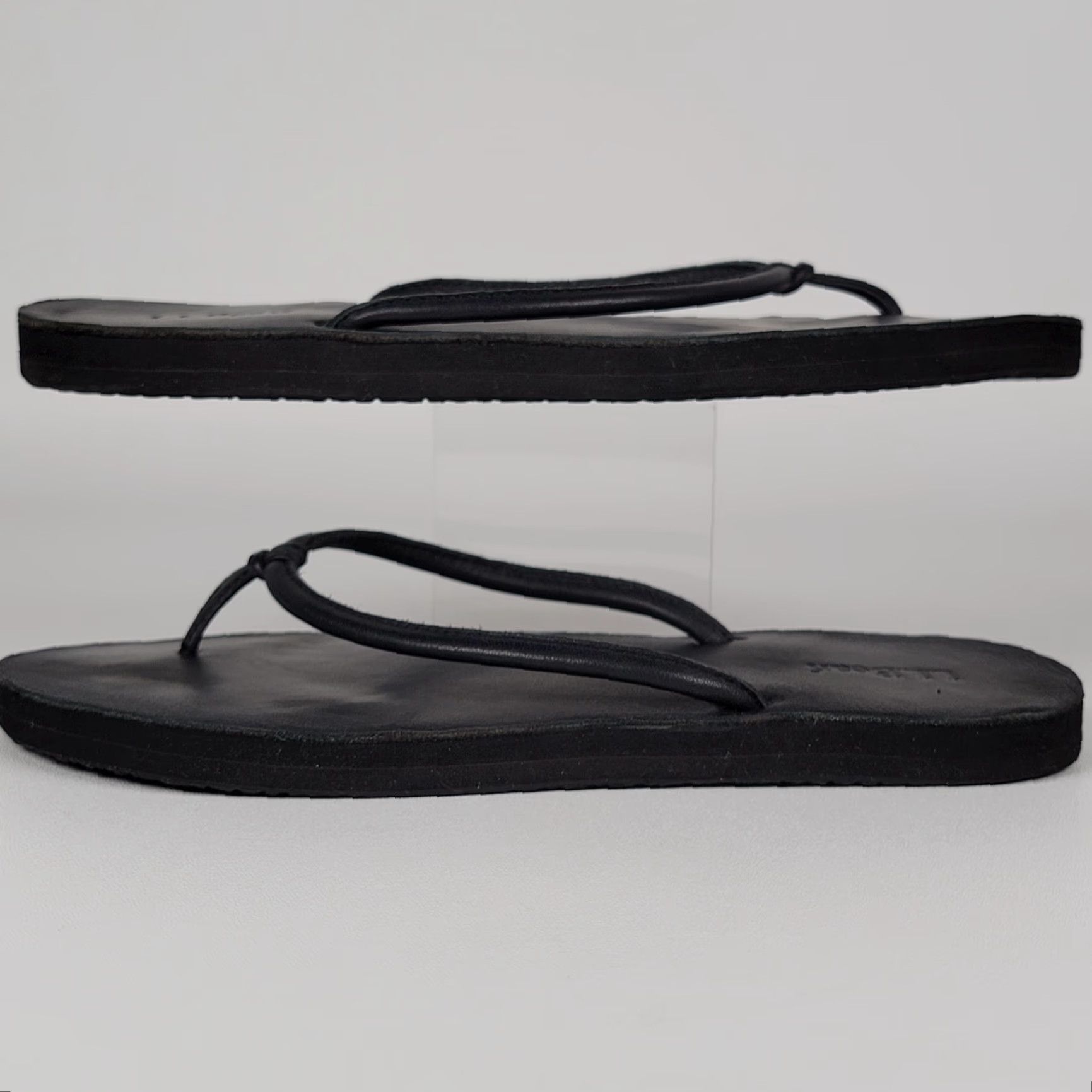 Vintage LL Bean Women's Flip Flops Black #275038 Size 8M Size US 6 / IT 36 - 3 Thumbnail