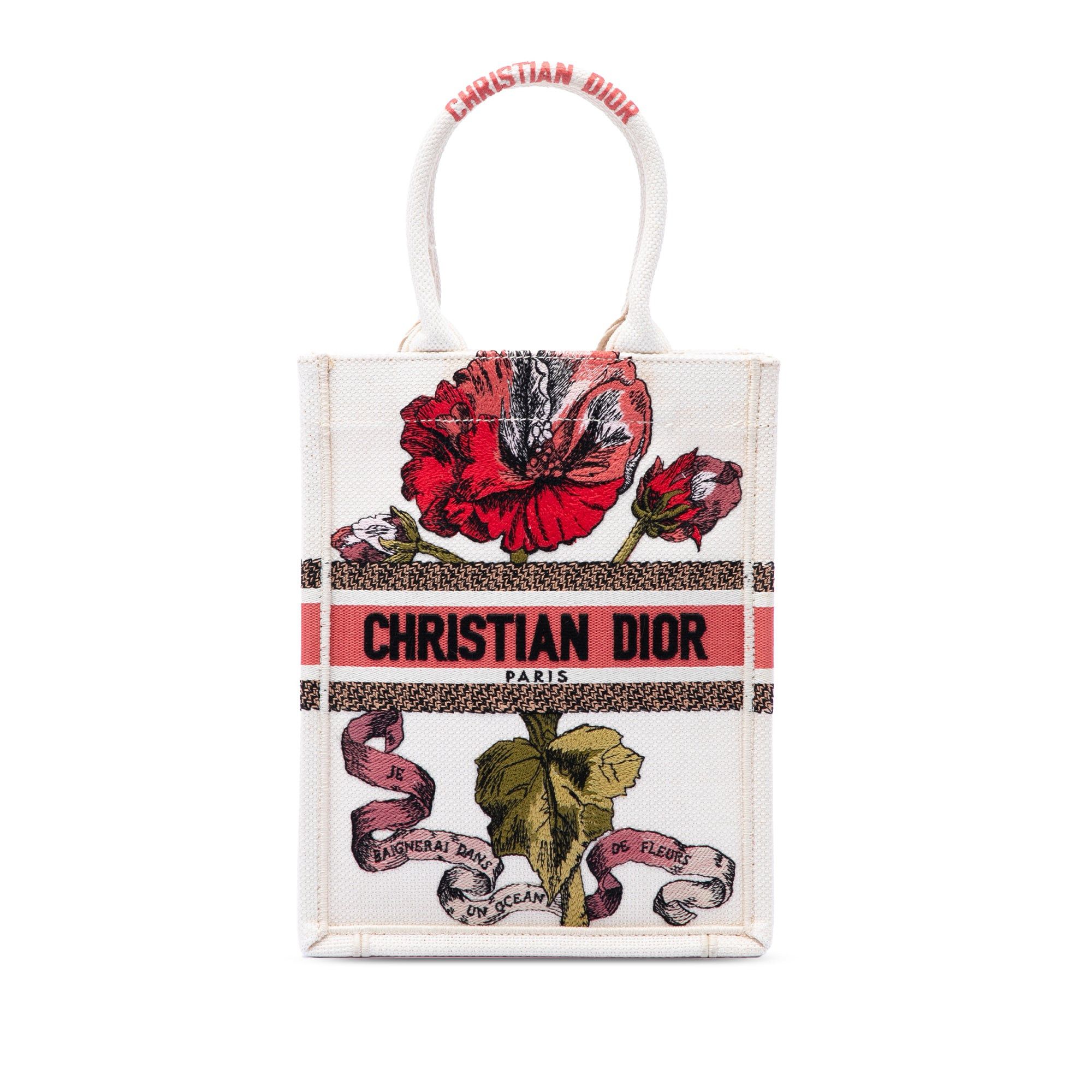 Dior Embroidered Canvas Fleurs Bibliques Vertical Book Tote Size ONE SIZE - 1 Thumbnail