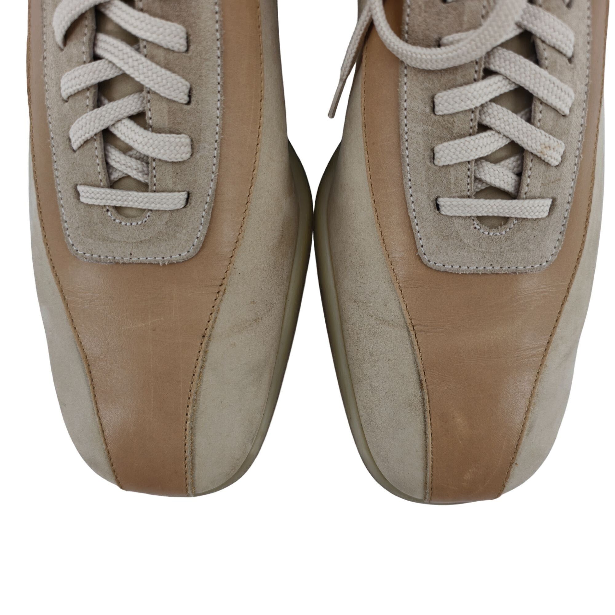 Salvatore Ferragamo Vintage Salvatore Ferragamo Sneaker Men 11 Beige Tan Leather Size US 11 / EU 44 - 3 Thumbnail