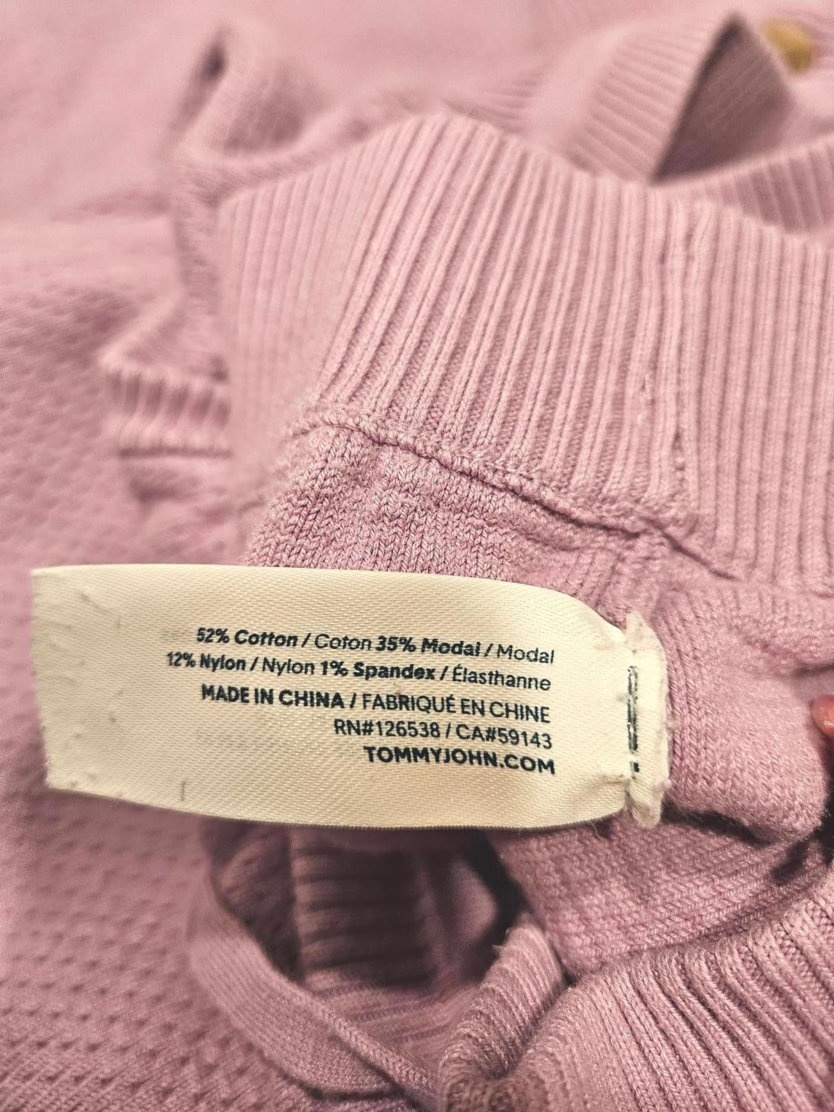 Designer Tommy John Cozy Lilac Waffle Knit Shirt & Joggers Set Size 36" / US 14 / IT 50 - 9 Thumbnail