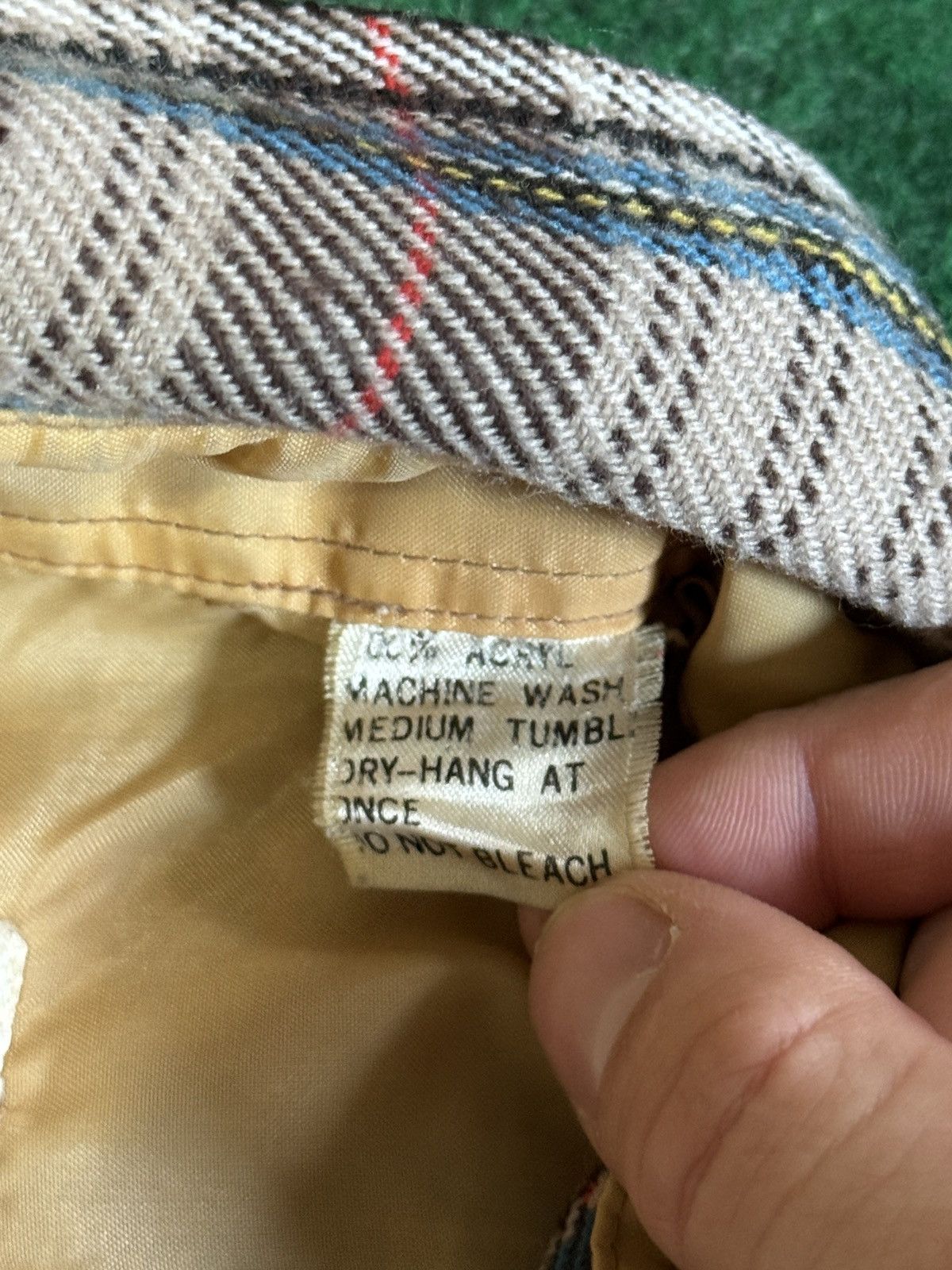 Fruit Of The Loom × Vintage Vintage 70s 80s Fruit Of The Loom Beige Plaid Flannel Size US L / EU 52-54 / 3 - 5 Thumbnail