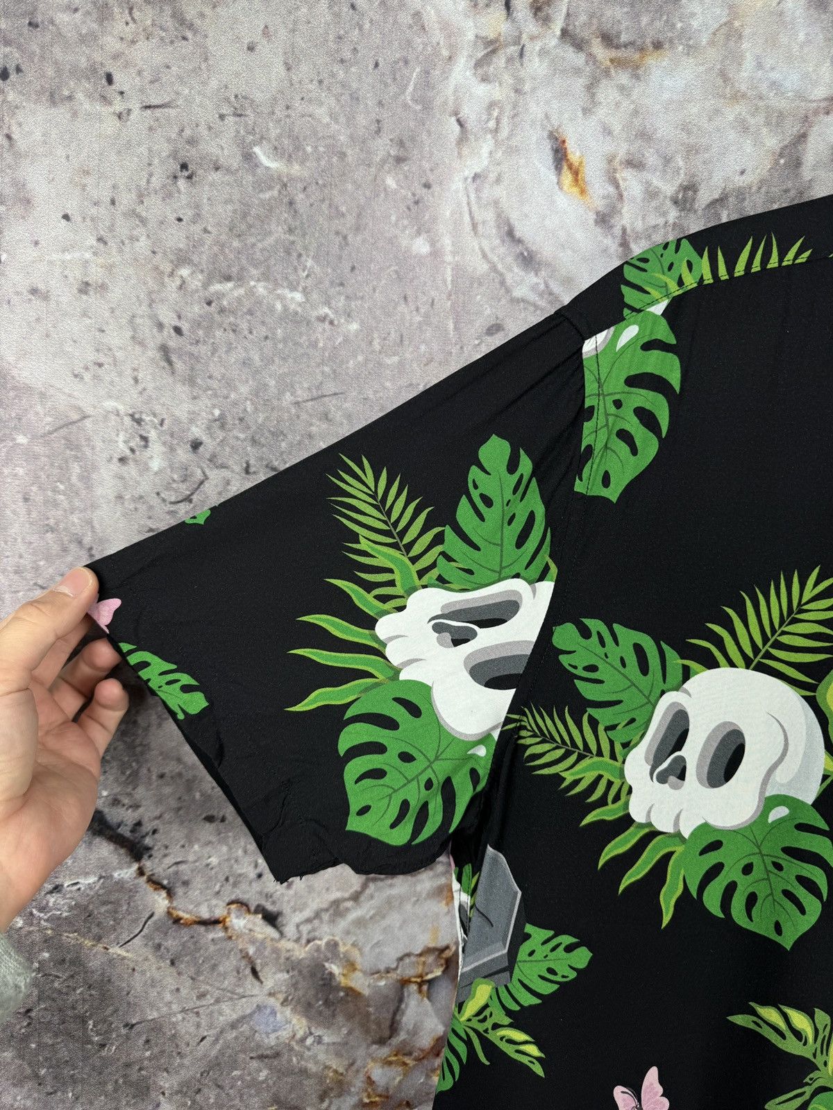 Other Cool Hawaiian Shirt Skull Tropical Button-Up Short Sleeve Size US XL / EU 56 / 4 - 9 Thumbnail