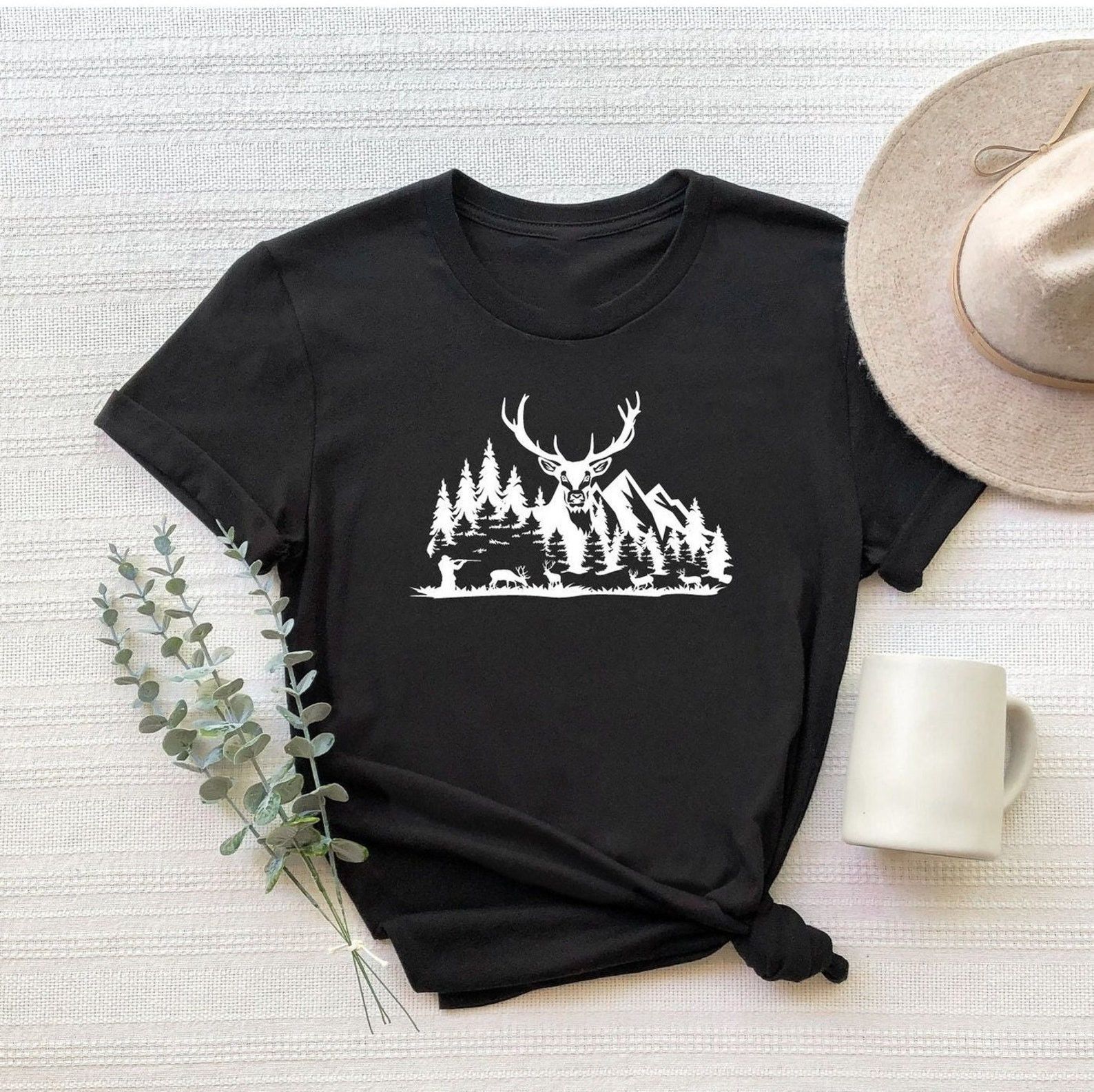 Other Deer Mountain Forest Shirt – Hunting & Adventure Tee Size S / US 4 / IT 40 - 1 Thumbnail