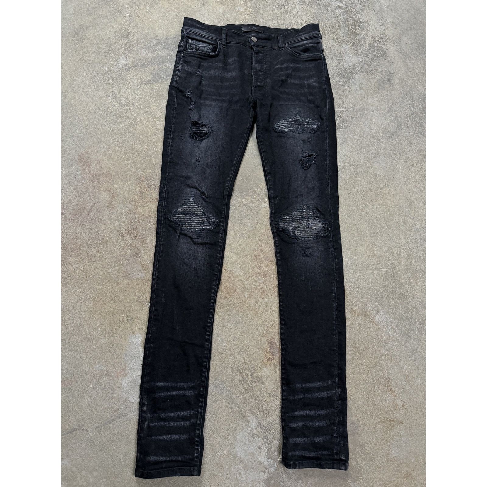 Pre-owned Amiri Mx1 Black Iridescent Patch Used 30