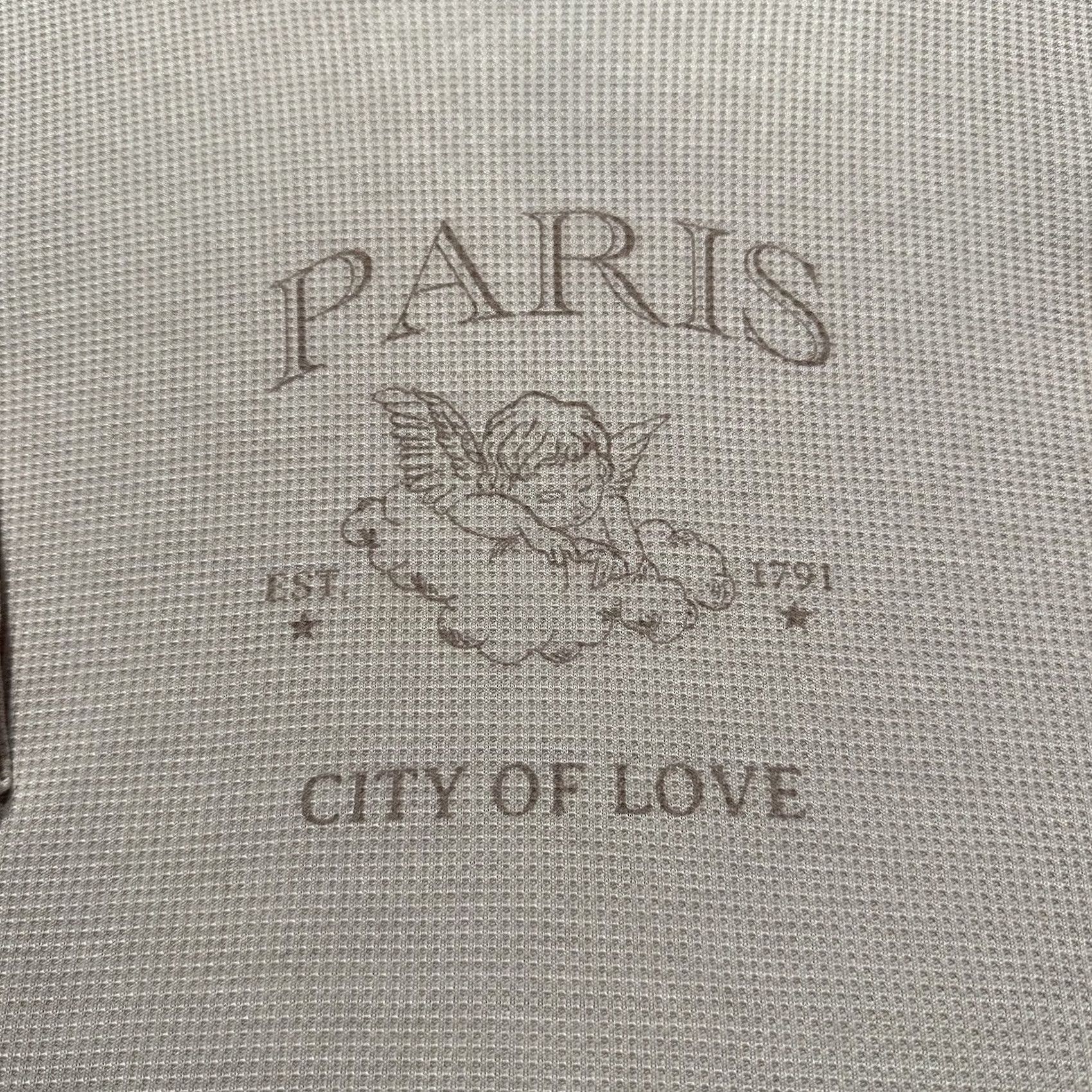 Vintage Pink Republic Shirt Pink XL Womens City Love Thermal Knit Front Print Paris Note: City, Love | Vintage? No Size XL / US 12-14 / IT 48-50 - 3 Thumbnail
