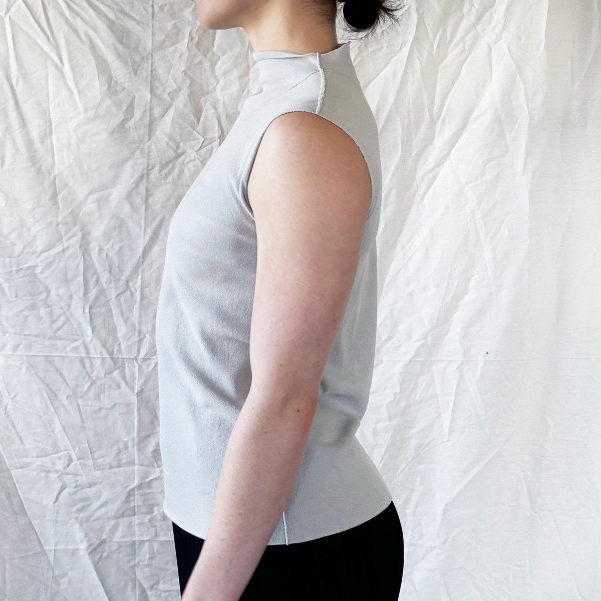 Issey Miyake Issey Miyake Gray Mock Neck Tank Size M / US 6-8 / IT 42-44 - 3 Thumbnail