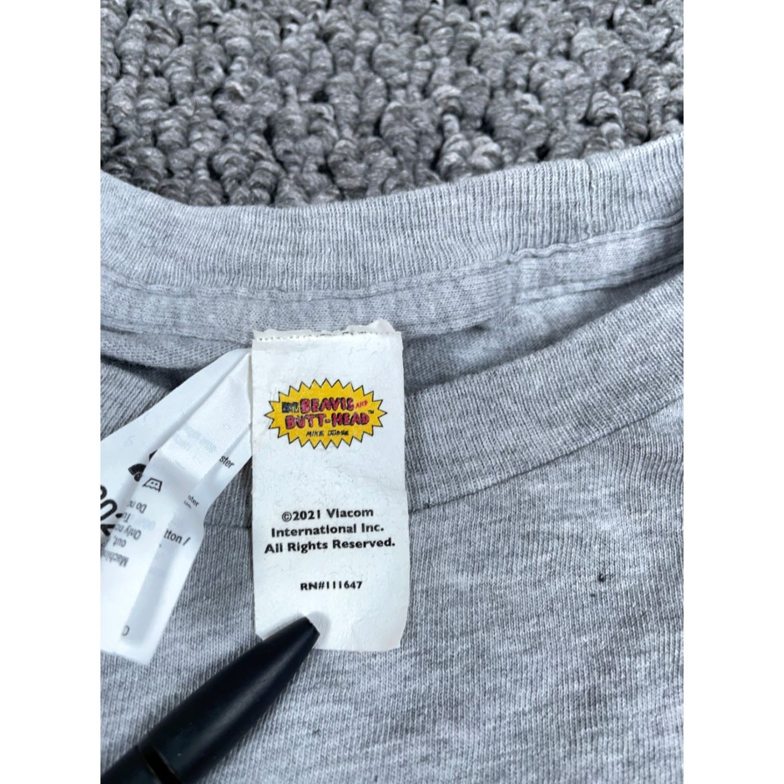 Tultex Beavis & Butt-head Cornholio T-Shirt Adult XL Gray Retro MTV 90s Tultex Tag Size US XL / EU 56 / 4 - 3 Thumbnail