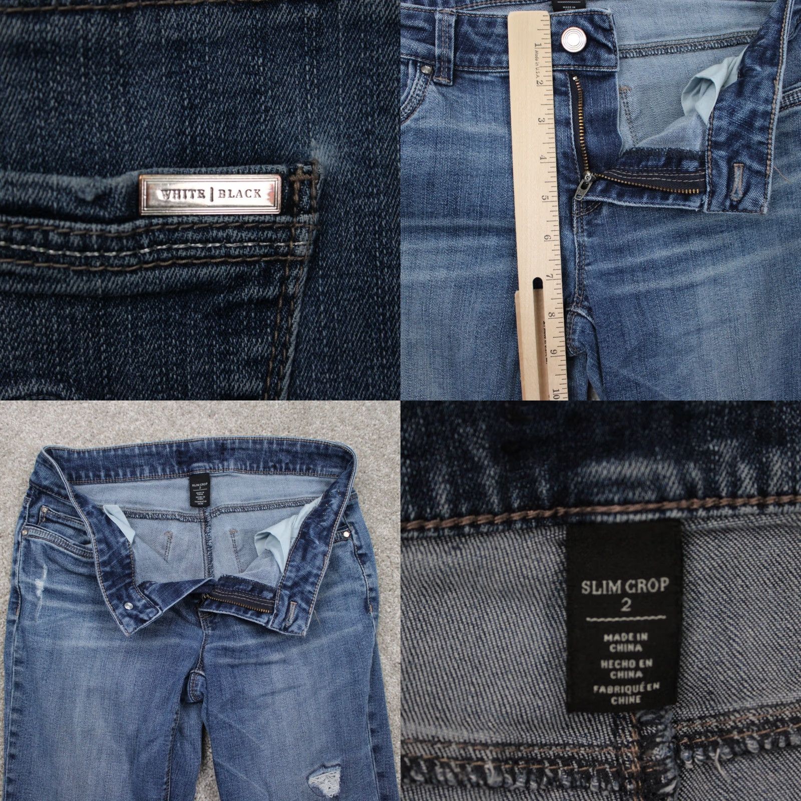 White House Black Market White House Black Market Jeans Womens 2 Blue Slim Crop 5-Pocket Denim 25" inseam Size 26" / US 2 / IT 38 - 8 Thumbnail