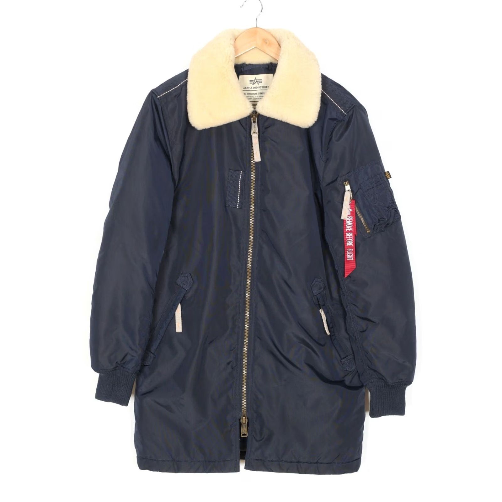 Alpha Industries ALPHA Industries Jacket Men L Blue Mid Length Injector Shearling Collar Nylon Canvas Zip Casual Modern 90s Size US L / EU 52-54 / 3 - 2 Thumbnail