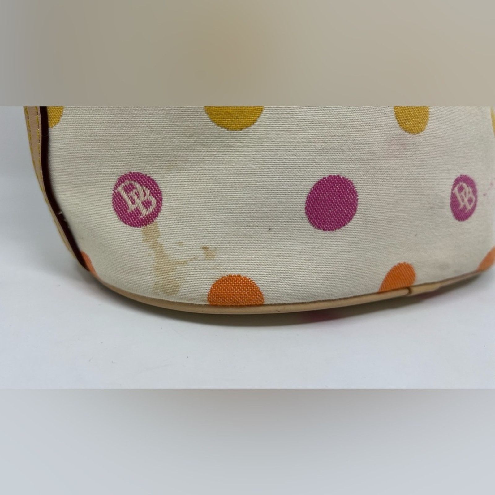 Dooney & Bourke DOONEY & BOURKE Multi Colored Polka Dot & Ivory Hobo Handbag Size ONE SIZE - 13 Thumbnail