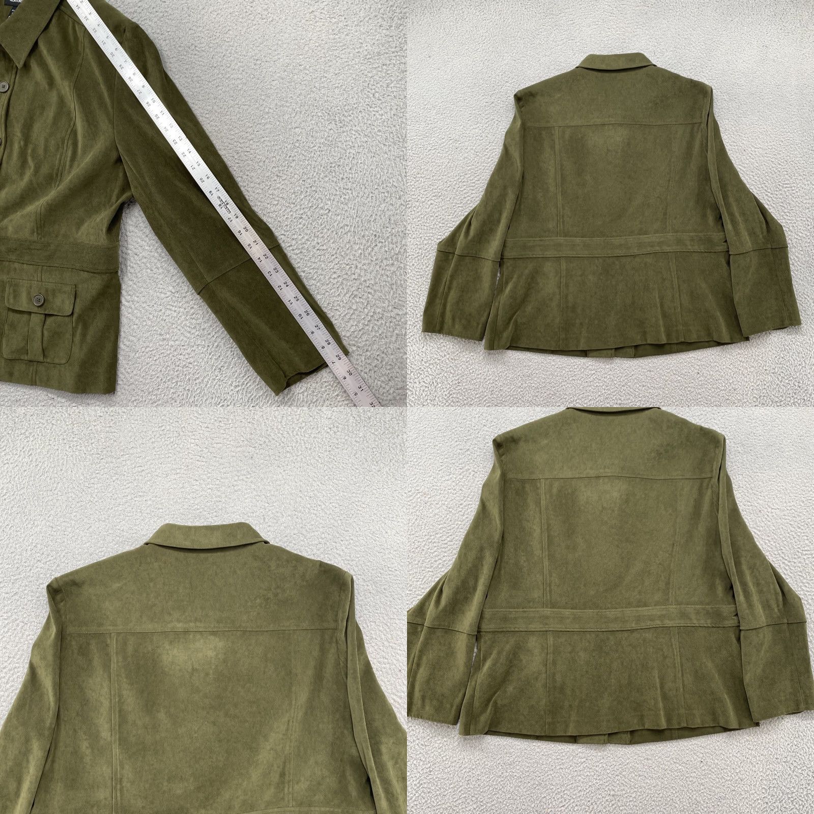 Vintage VINTAGE Norton Studio Women’s Green Button Up Jacket Plus Size 18 Jacket Womens Green Button Up Casual 90s? Size XXL / US 16-18 / IT 52-54 - 8 Thumbnail