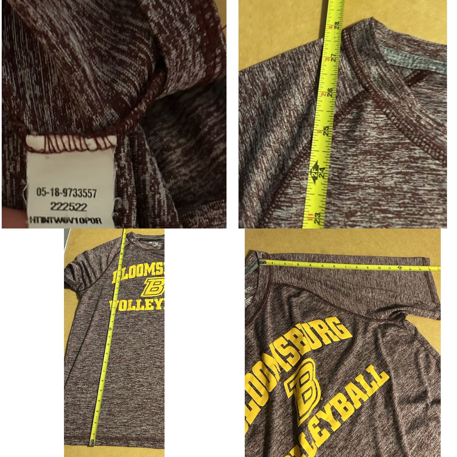 Holloway Bloomsburg University Volleyball Shirt Adult Medium Heather Maroon Short Sleeve Size US M / EU 48-50 / 2 - 9 Thumbnail