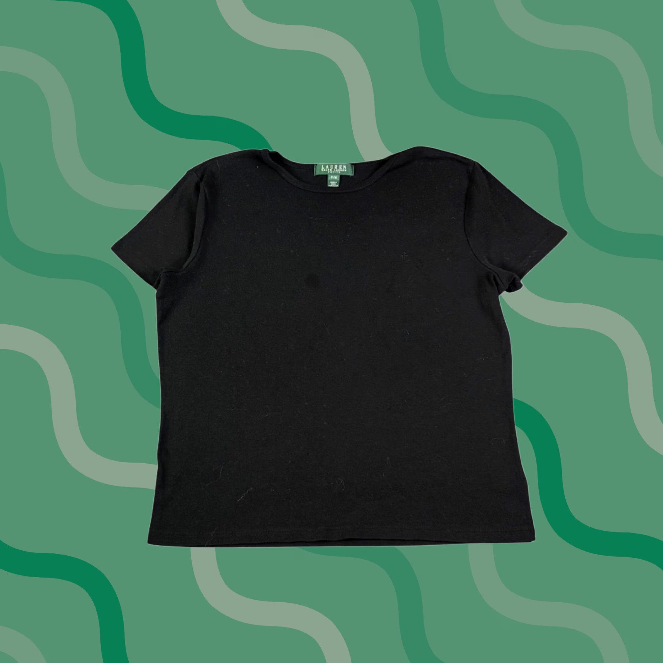 Ralph Lauren Lauren Ralph Lauren Petite Black Short Sleeve T-Shirt RLL Logo Size PM Size M / US 6-8 / IT 42-44 - 1 Thumbnail