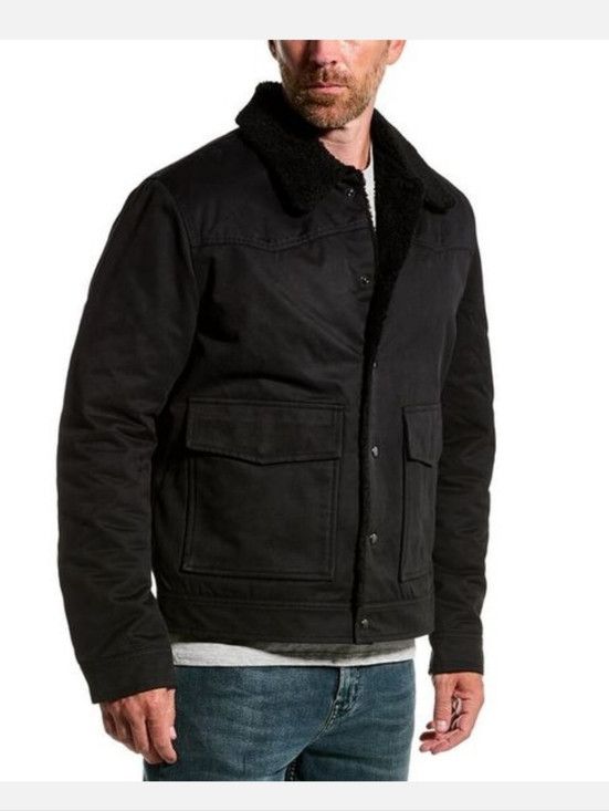 7 For All Mankind 7 For All Mankind Western Trucker Jacket Black Sherpa Lined Size US XXL / EU 58 / 5 - 1 Thumbnail