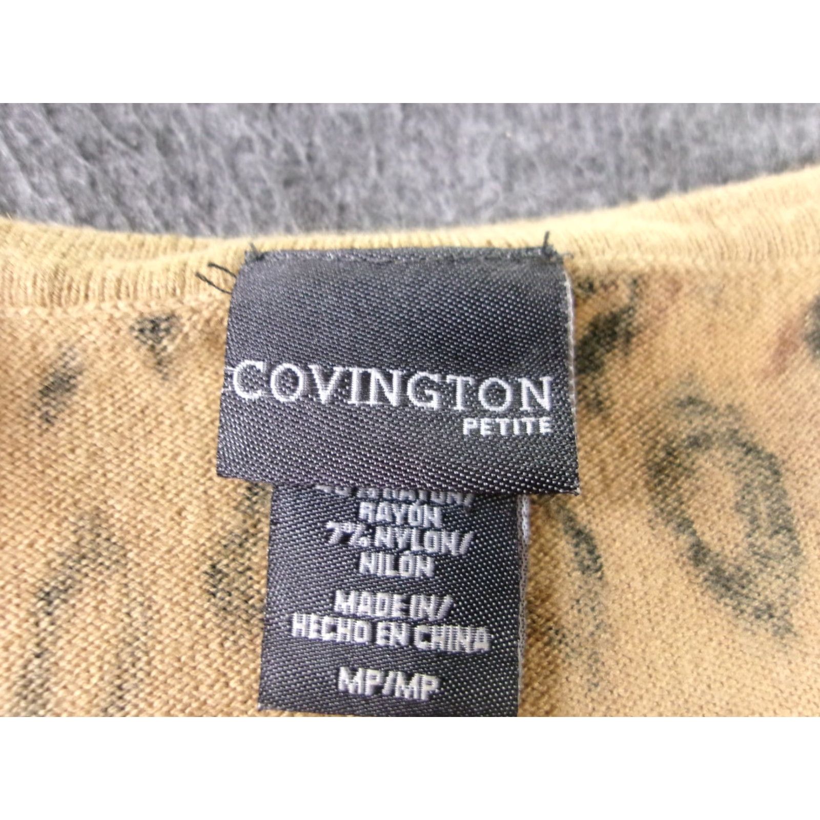 Vintage Covington Petites Cardigan Womens Medium Brown Leopard Print Button Sweater Size M / US 6-8 / IT 42-44 - 6 Thumbnail