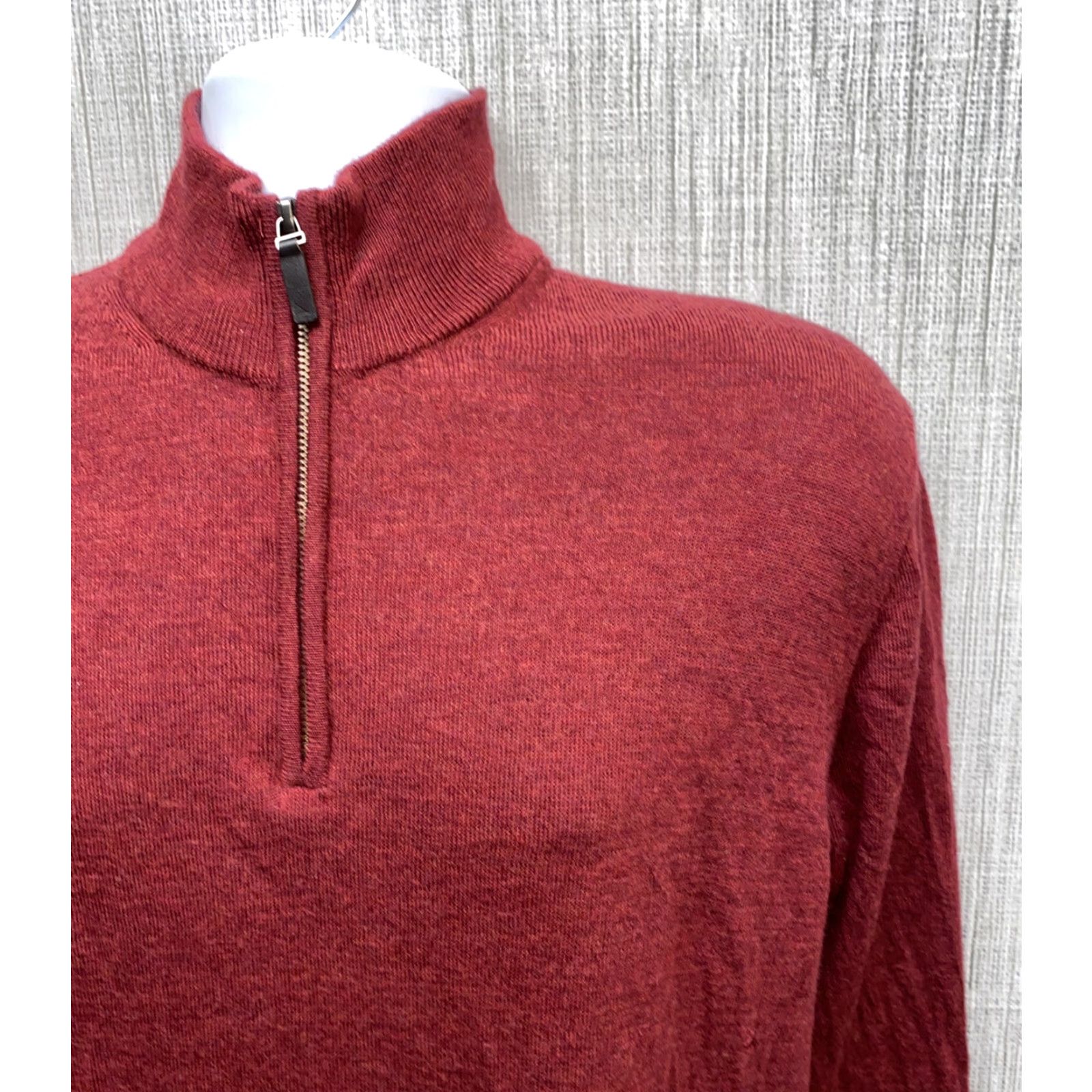 UNTUCKit UNTUCKit Men's Sweater 1/2 Zip Pullover Wool Red Size M Size US M / EU 48-50 / 2 - 2 Thumbnail