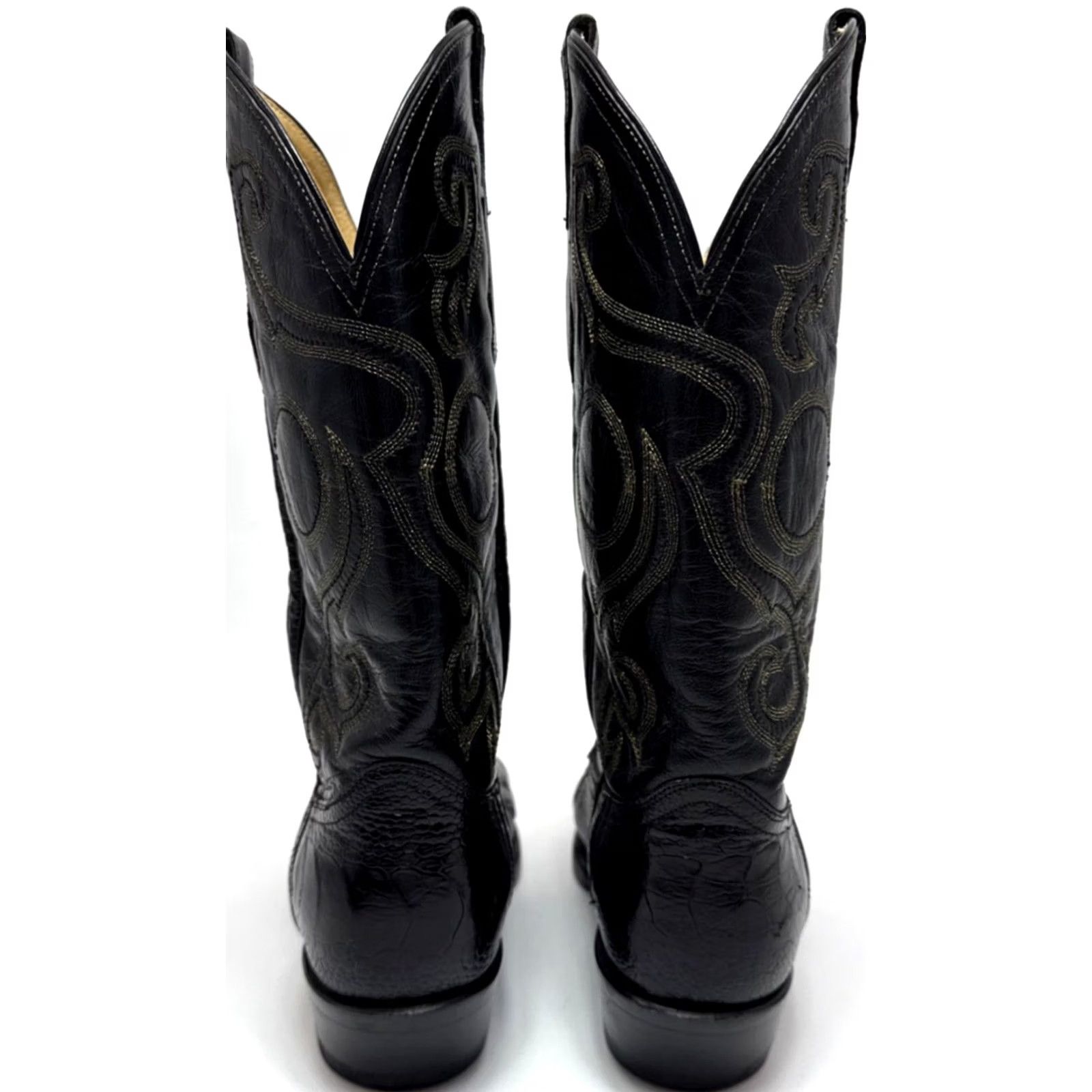 Vintage VINTAGE Dos De Oro Exotic Western Boot Ostrich Mens Size 7 Black Gold Mexico Size US 7 / EU 40 - 6 Thumbnail