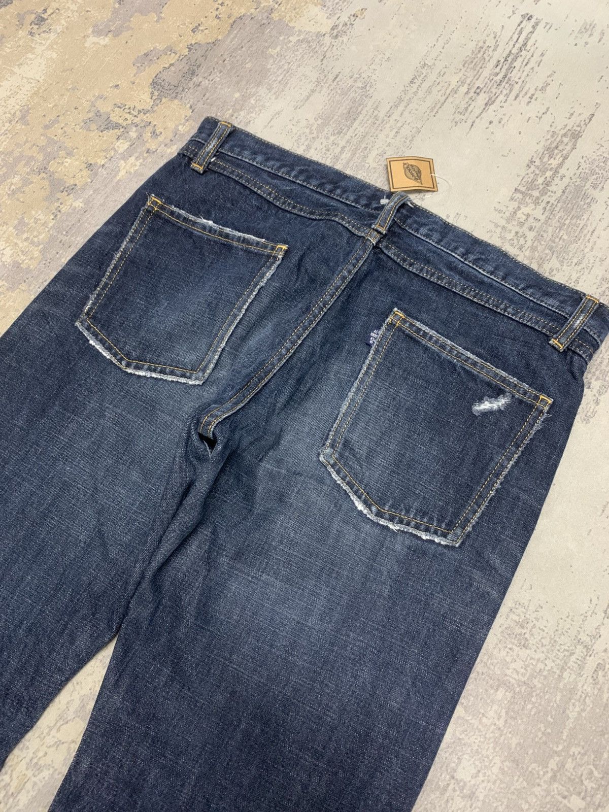 Japanese Brand AS KNOW AS Rare Dark Wash Distressed Japanese Denim Pant Size US 31 - 8 Thumbnail