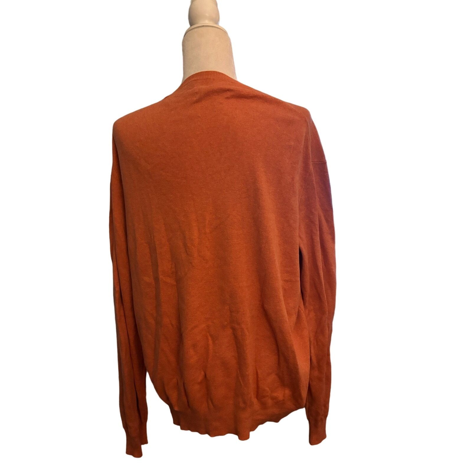 Polo Ralph Lauren Polo Ralph Lauren Sweater Mens XL Orange Pima Cotton V Neck Size US XL / EU 56 / 4 - 3 Thumbnail