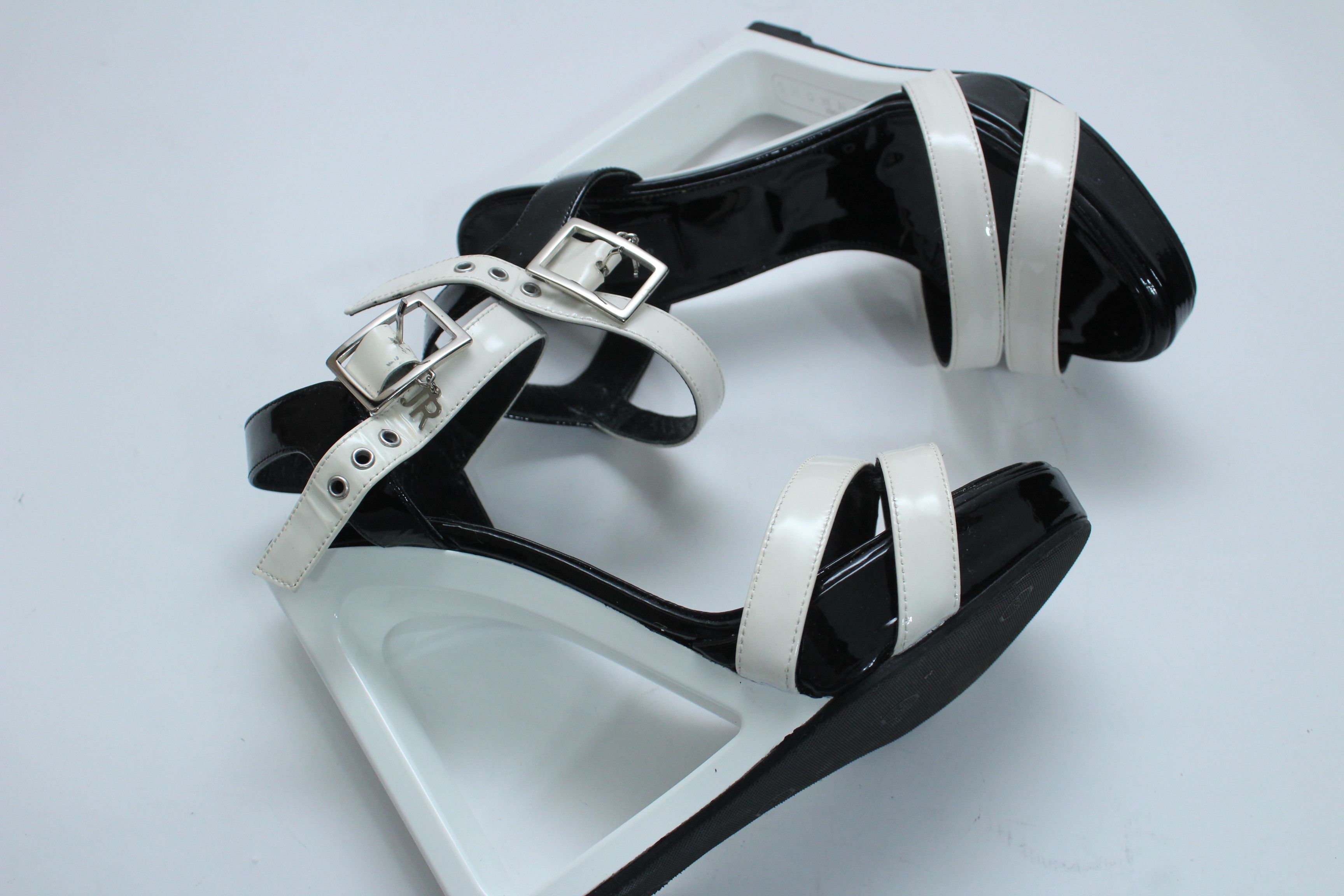 Other John Richmond B&W Wedge Heel Sandals Size 37 Size US 7 / IT 37 - 10 Thumbnail