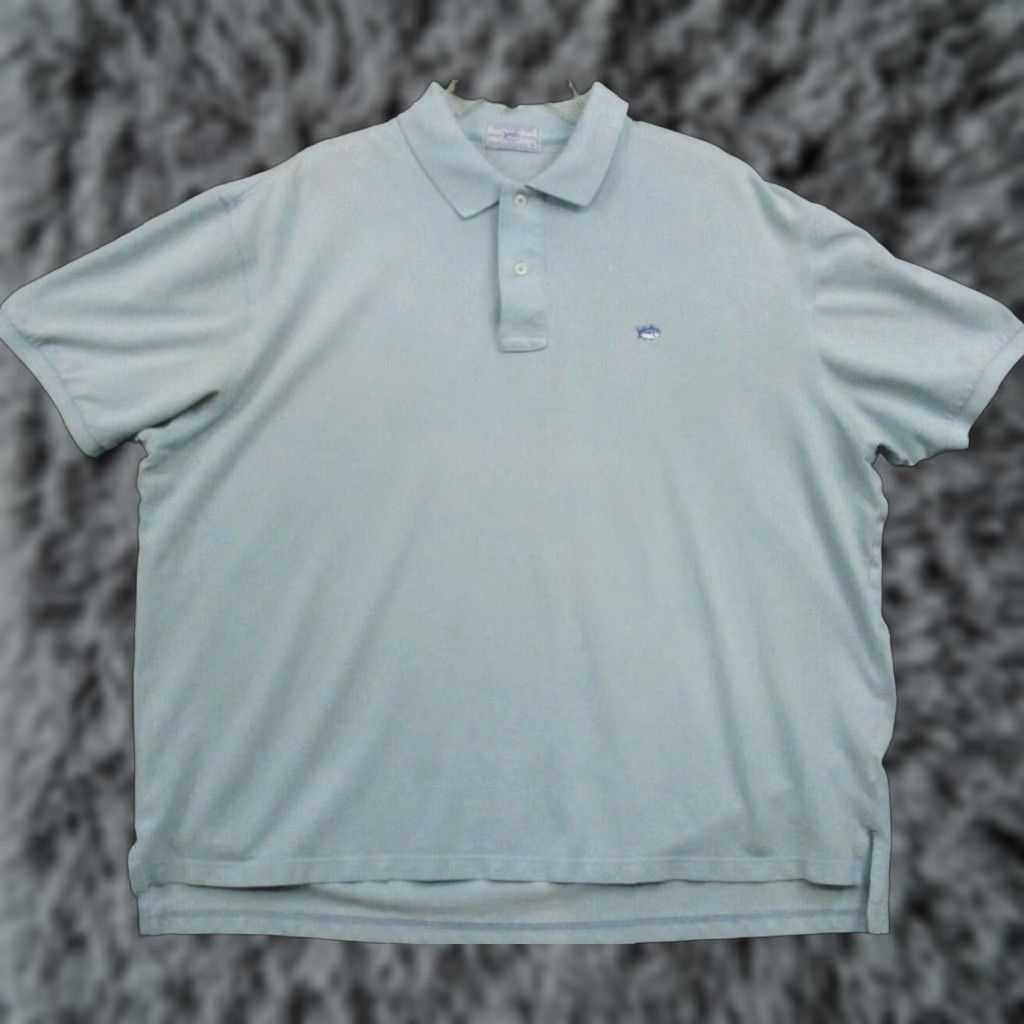 Southern Tide Southern Tide Polo Shirt Mens 44 Blue Stretch Knit Short Sleeve Collared Golf Preppy The Skipjack Cotto Spandex Vintage No Size US XXL / EU 58 / 5 - 1 Thumbnail