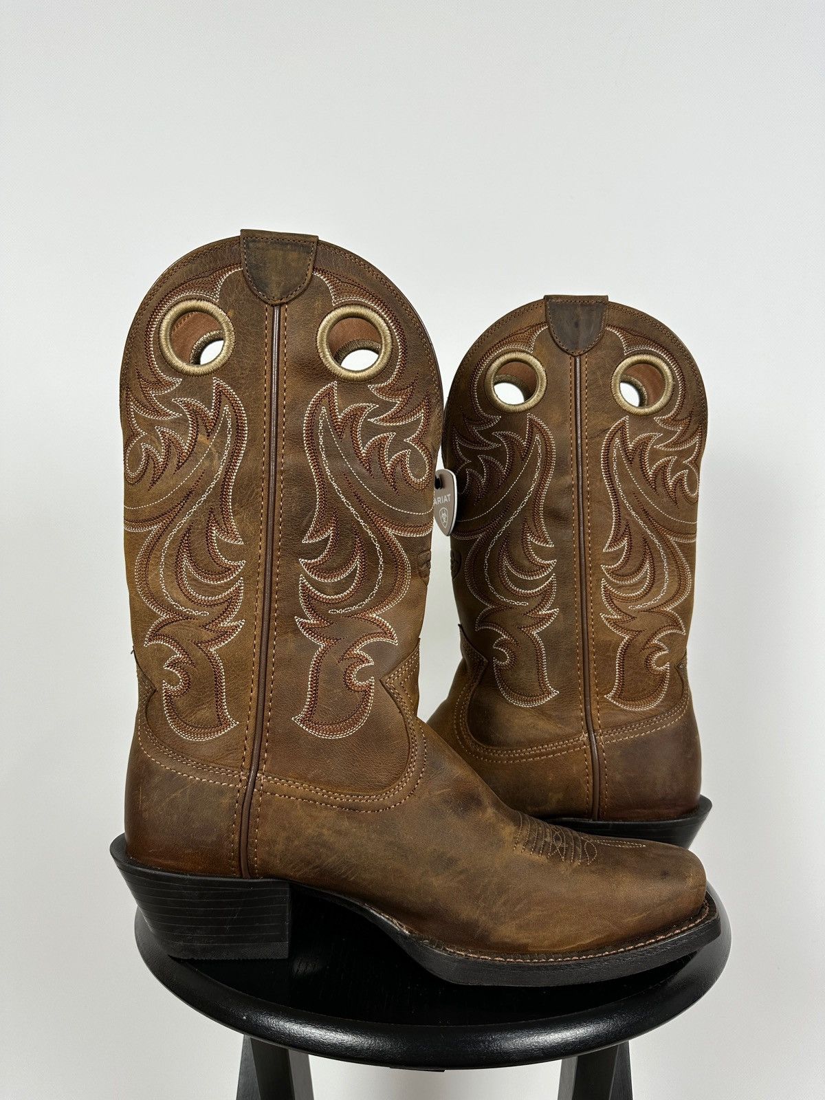 Ariat NEW! Ariat Square Toe Western Brown Leather Boots Size US 9 / EU 42 - 9 Thumbnail