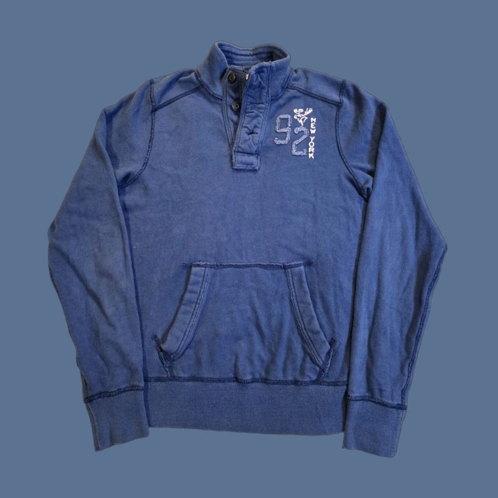 Abercrombie & Fitch VINTAGE Abercrombie & Fitch Kangaroo Pocket Mockneck Henley Blue Shirts Mens XL Medium Boys Xl? Size US M / EU 48-50 / 2 - 1 Thumbnail