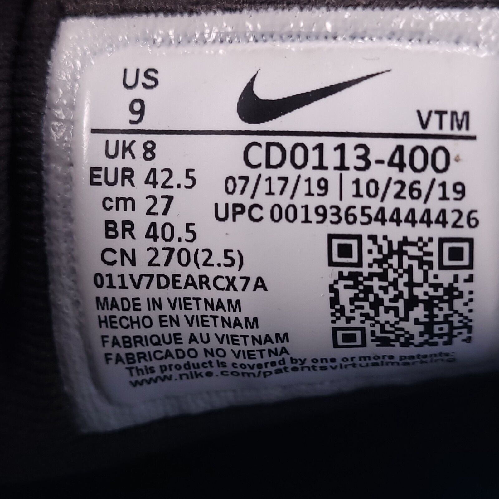 Nike Nike Air Max 270 React ENG Shoe Mens Size 9 CD0113-400 Blue Size US 9 / EU 42 - 8 Thumbnail
