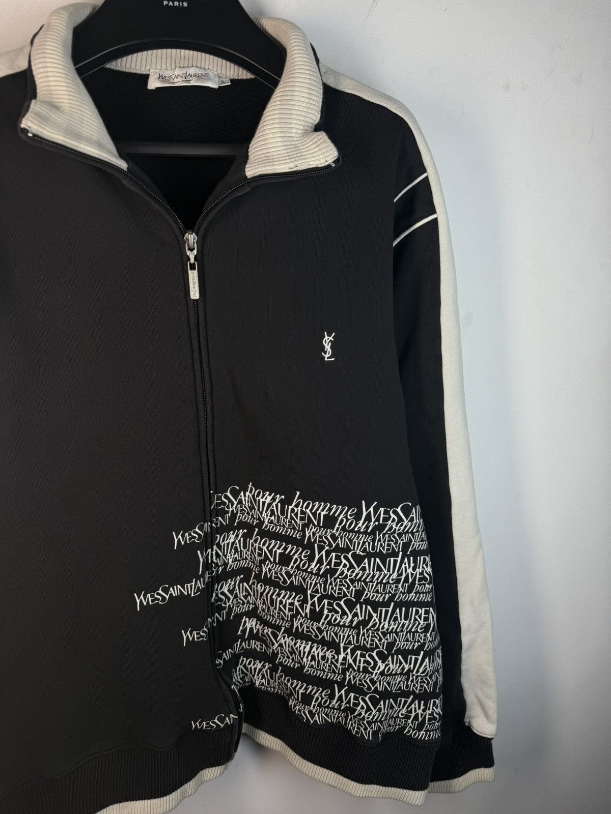 Yves Saint Laurent Black YSL Sweatshirt Zip Multilogo YSL Sweater YSL Jacket Size US XL / EU 56 / 4 - 7 Thumbnail
