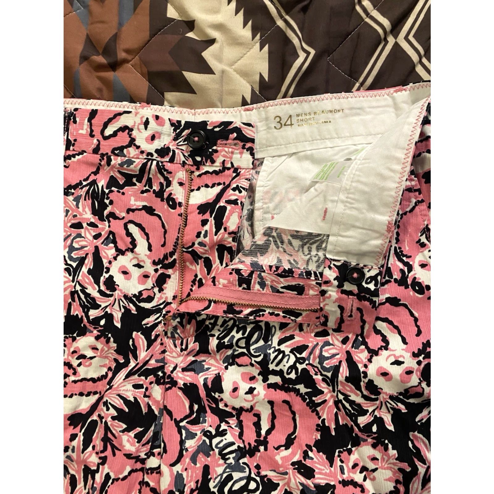 Lilly Pulitzer Lilly Pulitzer Mens Bermuda Shorts Hangin With My Boo Panda Bears Pink 34 Size US 34 / EU 50 - 4 Thumbnail