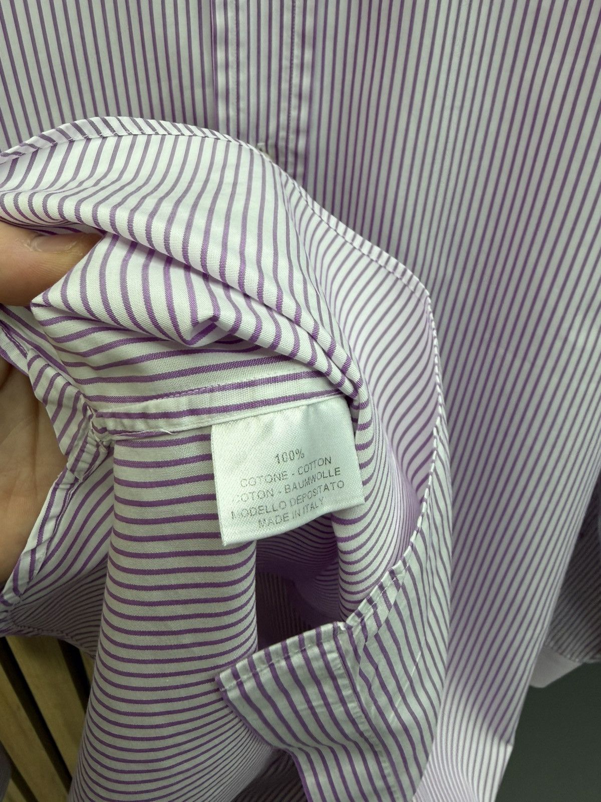 Doriani Doriani Milano Purple Striped Shirt Size 42 16 1/2 Size US L / EU 52-54 / 3 - 8 Thumbnail