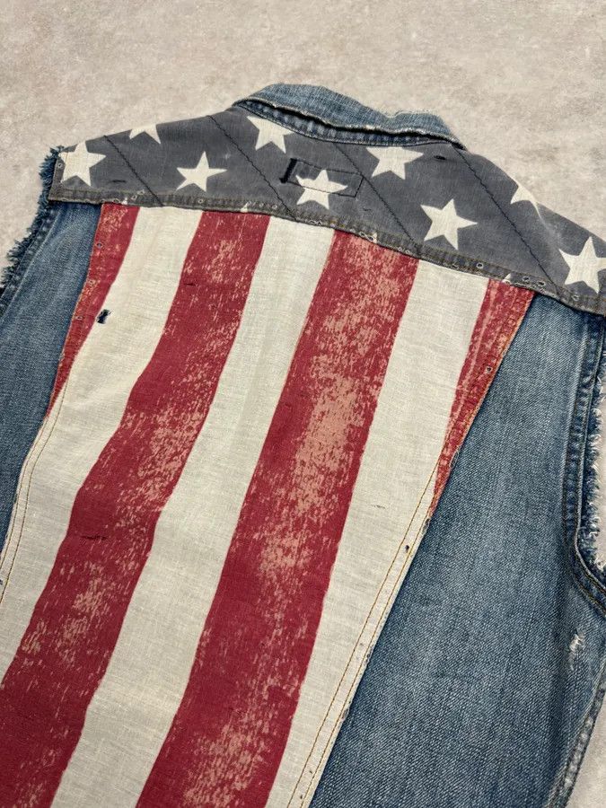 Polo Ralph Lauren 2000s Ralph Lauren USA Flag Denim Vest Jacket Size XS / US 0-2 / IT 36-38 - 6 Thumbnail