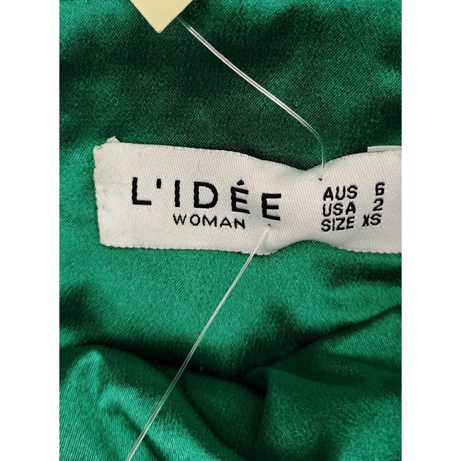 Vintage L'IDÉE Dress Womens XS Emerald Green Off Shoulder Pleated Maxi Gown BHLDN New Size XS / US 0-2 / IT 36-38 - 2 Thumbnail