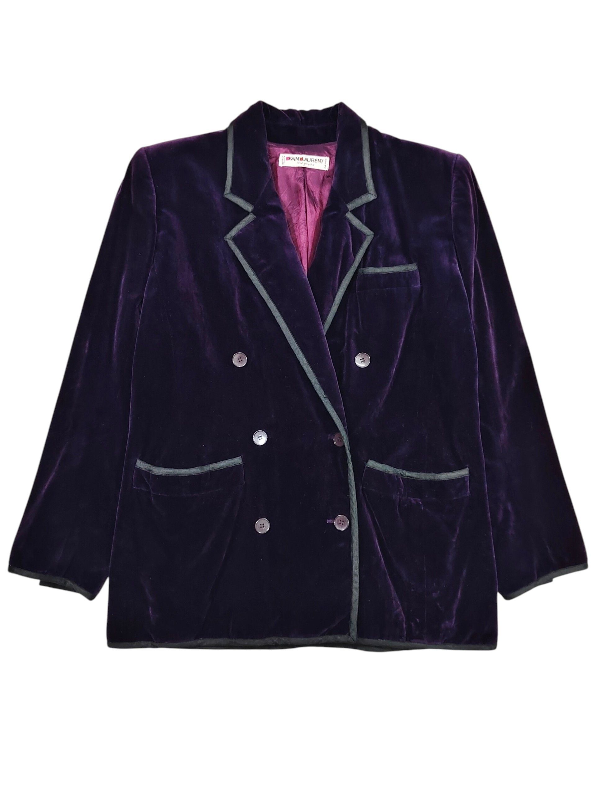 Saint Laurent Paris ARCHIVE📕 70s Saint Laurent Velvet Glam Rock Blazer Jacket Size L / US 10 / IT 46 - 1 Thumbnail